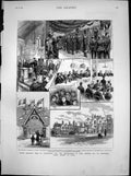 Antique Print Prince Leops Visit Colchester Lord Brooke Grand Master 1883 19th