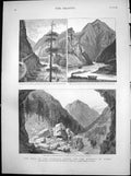 Antique Print Princess Louise Marquis Lorne Gorges Fraser River Canada 1883