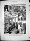 Antique Old Print Ashburnham House Westminster School Little Deans Yard 1881