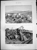 Old Antique Print Revolt Transvaal Defence Standerton Redoubt Attack 1881 19th