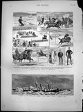 Antique Old Print Yeomanry Week Weymouth Steamer West Stanley Icebound 1881