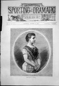 Original Old Antique Print Miss Rayne As Moya Pretty Young Woman Dress 1876