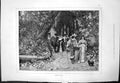 Antique Old Print Autumn Leaves People Costumes Walking Through Trees 1876 19th