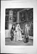 Old Print End London Season On Continent Admiring Paintings Gallery 1876 19th
