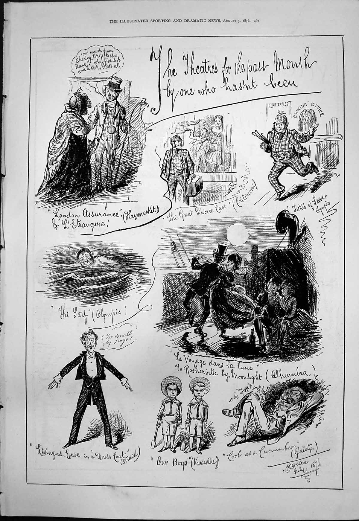 Old Theatres Past Month Ticket Leave Olympia Our Boys Vaudeville 1876 Victorian