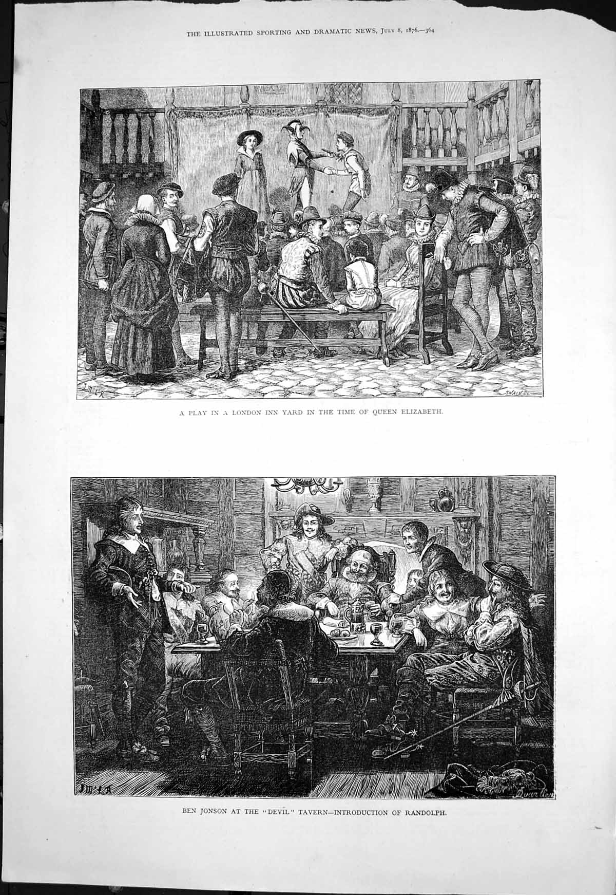 Old Play London Inn Yard Time Queen Elizabeth Devil Tavern Randolph18 19th