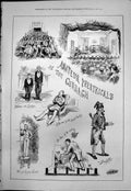 Antique Old Print Amateur Theatricals Currach Markham Langford Entrance 1876