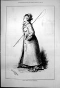 Old Fair Whip Ascot Suggestion Dower Wilson Lady Long Coat Whip 1876 Victorian
