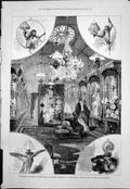 Old Antique Print Williams Bachs Show Room Bond Street Palace Lamps 1876 19th