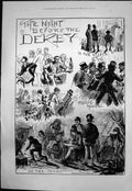 Antique Print Night Before Derby Stable Club Dressmakers Public House 1876 19th