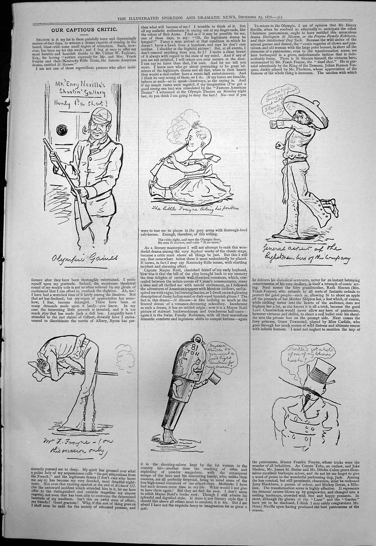 Old Captious Critic Henry Nevilles Shooting Gallery Olympic Games 187 Victorian