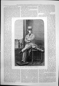 Antique Print James Smith Owner Rosebery Man Hat Sitting Stool Cushion 1876