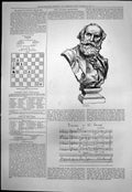 Original Old Antique Print Bust Charles Gounods Composer Music Requiem 1876