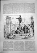 Antique Print Scene Mr Wallis Mackays Farce Way Wind Naval Man Garden 1876 19th