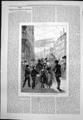 Old Print News Leger Despatching Pigeons Outside Office Sport Drama 1876 19th