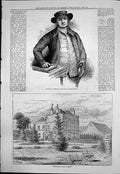 Old Antique Print Richard Tattersall Stud Book Highfield Hall Herts 1876 19th