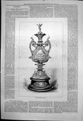Original Old Antique Print Brighton Cup Awarded Yachting 1876 19th