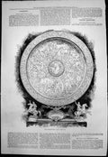 Antique Old Print Goodwood Cup For 1876 Circular Plate Awarded Yachting 1876