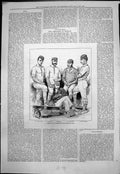 Antique Old Print London V Frankfort Winning Crew Weston Gulston Warren 1876