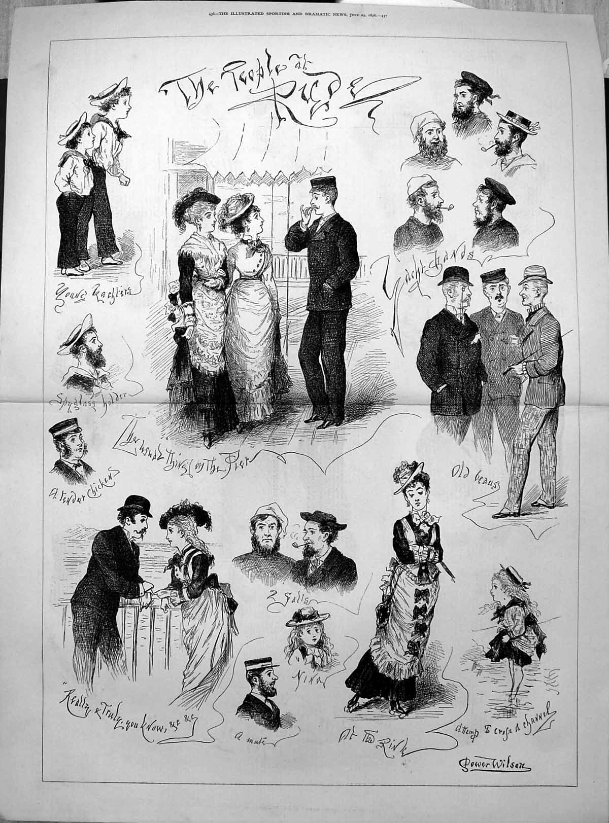 Old People Yacht Hands Pier Young Sailors Attempt Cross Channel 1876 Victorian