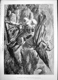Old Scene Richard Coeur De Lion Drury Lane Theatre Dog Jumps Man 1874 Victorian