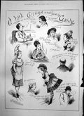 Antique Print Little Drama Real Life Gaiety Dower Wilson Opera Bouffe 1874 19th