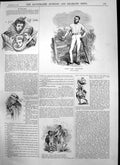 Original Old Antique Print Bye Bye Ruff Sketches Young John Lillywhite 1874