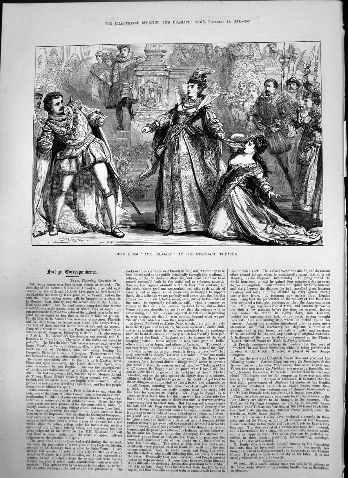 Antique Print Amy Robstart Standard Theatre She Stoops Conquer Hamlet 1874 19th