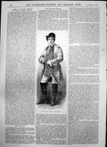 Original Old Antique Print Late Mr Harley As Bob Acres 1874 19th