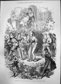 Original Old Antique Print Scenes Loo Party Who Took Miss Strand Theatre 1874