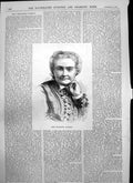 Antique Old Print Miss Charlotte Cushman Famous American Actress Retired 1874