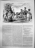 Original Old Antique Print Scene Sailors Strand Theatre 1874 19th