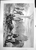 Antique Print Death Signor Armanino Man Carried Off Horse Ground Storm 1874