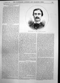 Original Old Antique Print Late Mr H M Feist 1875 19th Century