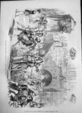 Original Old Antique Print Scene Babes Wood Covent Garden Theatre 1875 19th