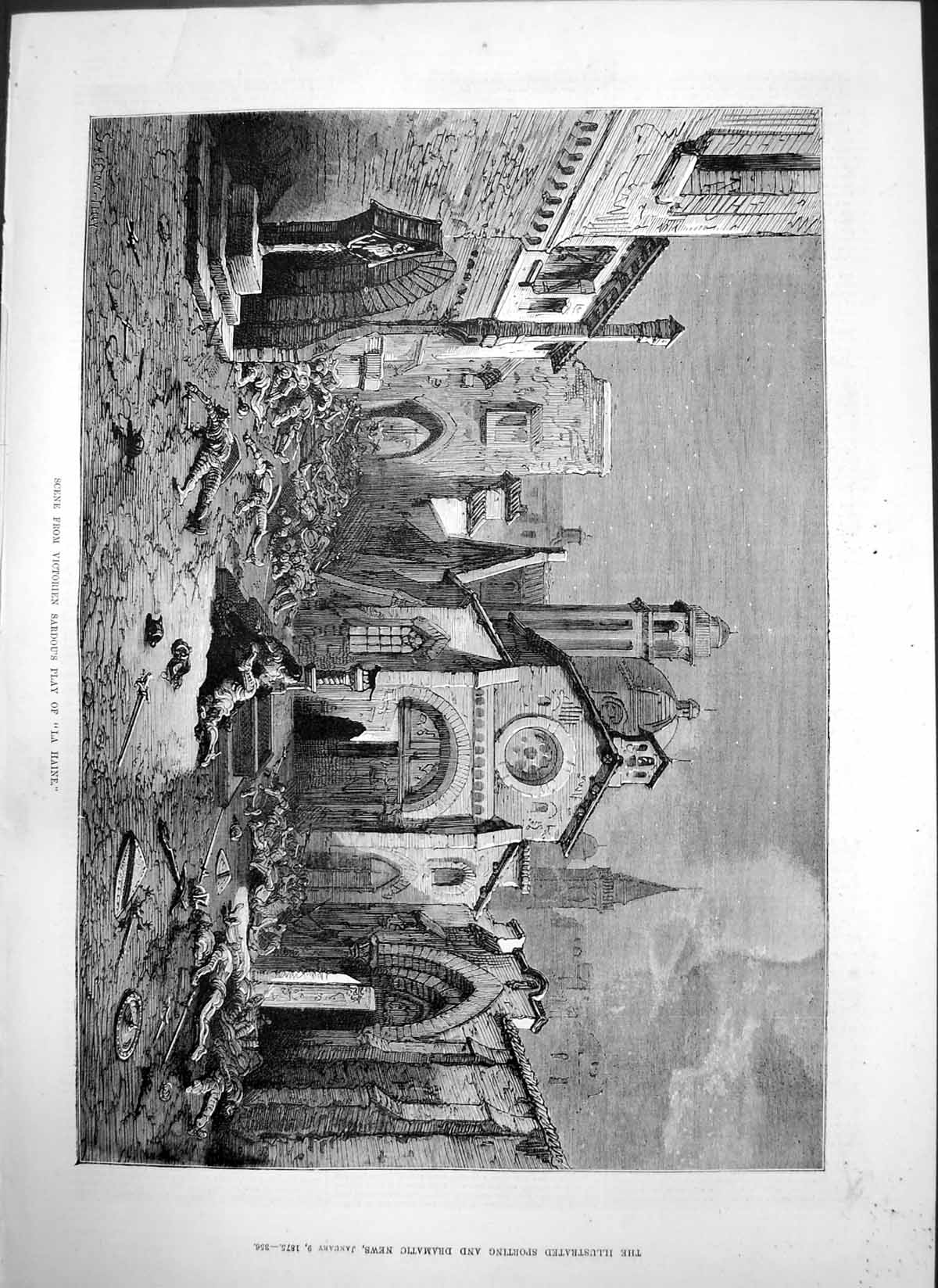 Old Print Scene Victorien Sardous Play La Haine Siers Dead After Fight