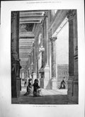 Original Old Antique Print New Opera House Paris La Loggia Bertrand 1875 19th