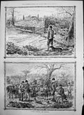 Antique Old Print Driving Partridges Mark Covey Days Rabbiting Luncheon 1875