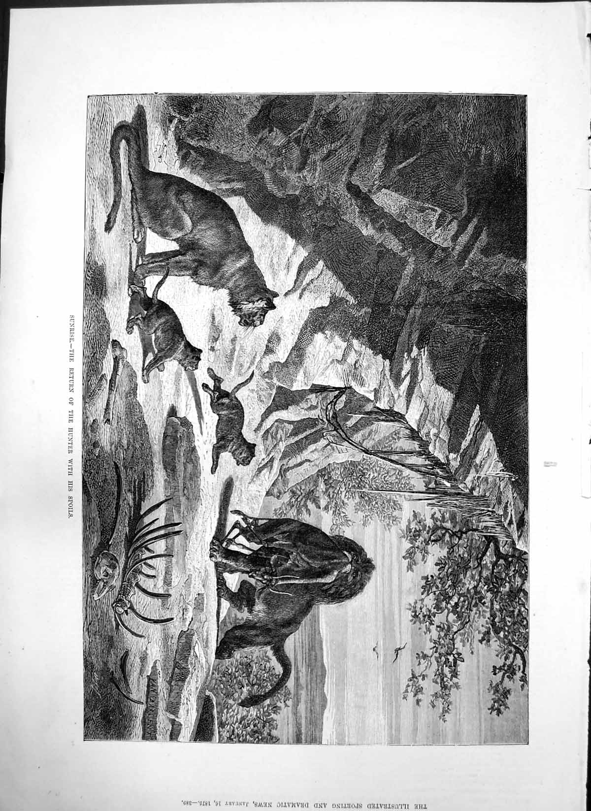 Old Sunrise Return Hunter With Spoils Fancy Portrait Donald Kilt 1875 Victorian