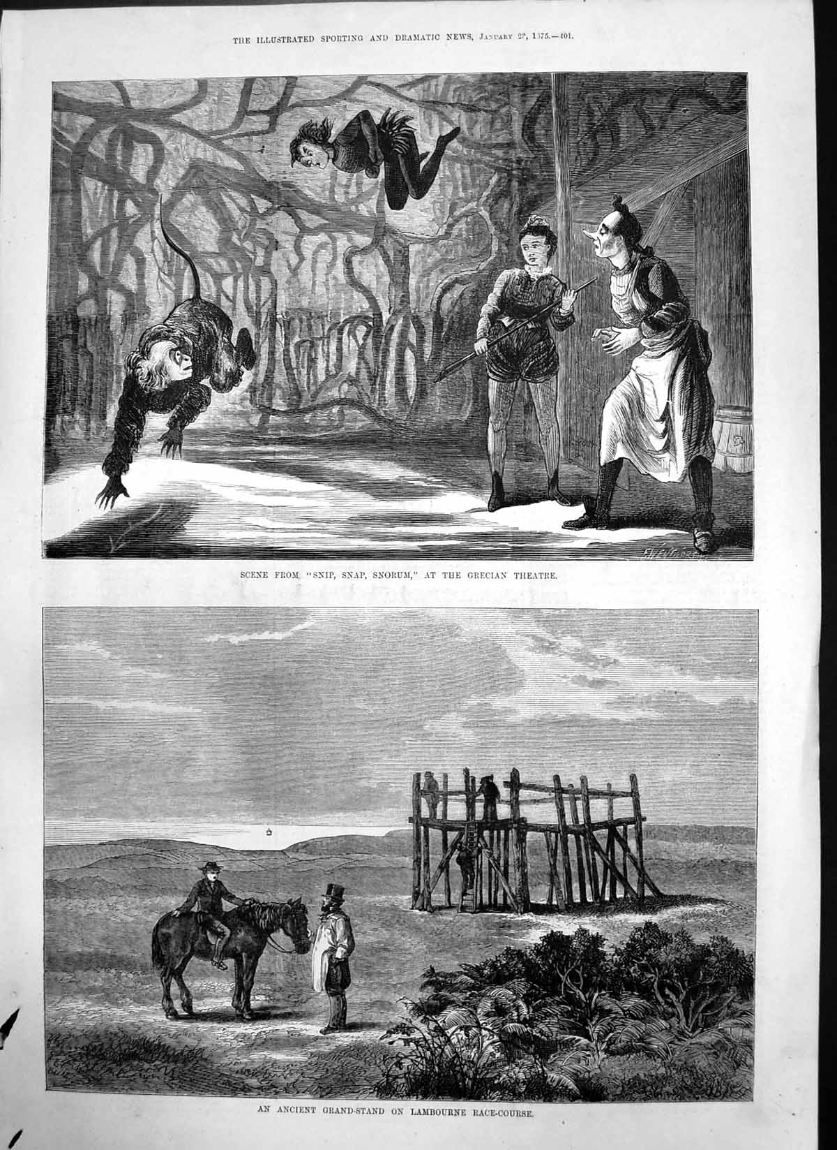 Old Snip Snap Snorum Grecian Theatre Ancient Grandstand Lambourne1875 Victorian