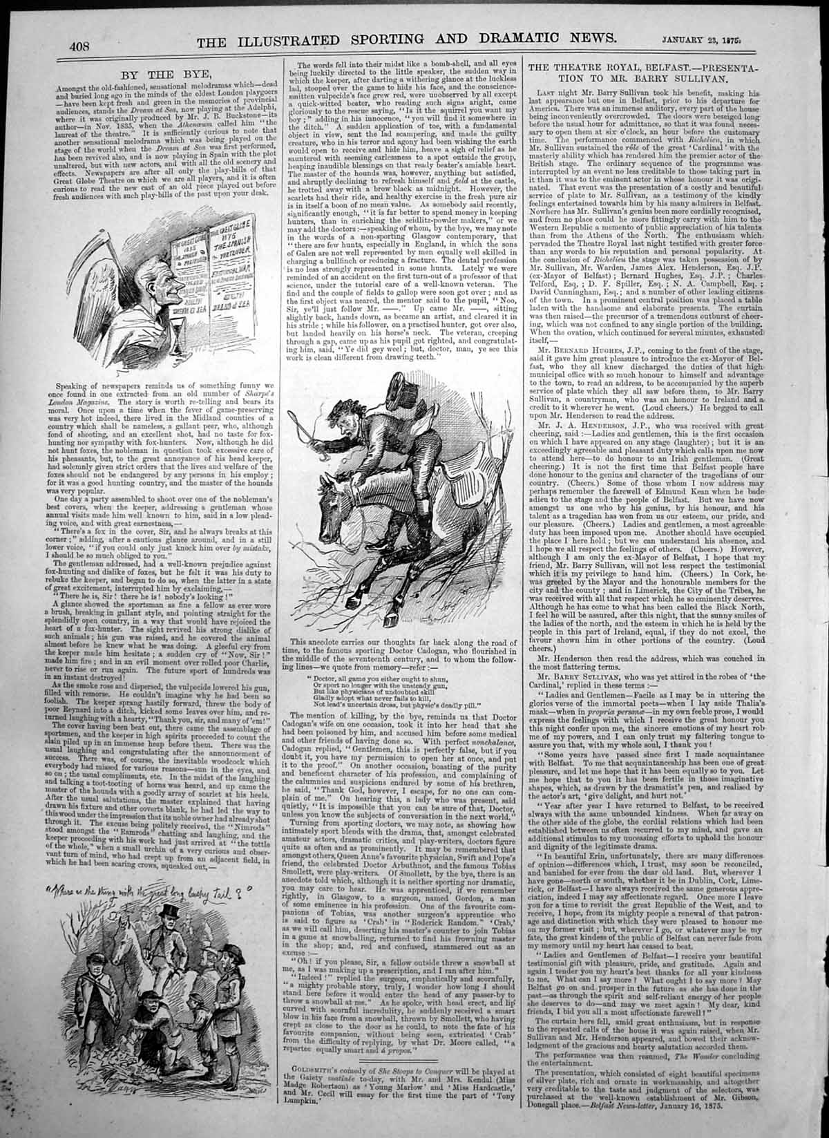 Old By Bye Men Horse Search Thing Long Bushy Tail Man News Board 1875 Victorian