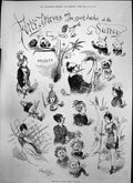 Antique Old Print Forty Thieves Court Barber Surrey Theatre Dower Wilson 1875