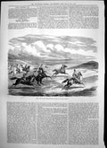 Original Old Antique Print King Alfonso X11 Harehunting January San Miguei 1875
