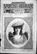 Original Old Antique Print Miss Olive Stettith 1890 19th Century