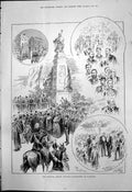Antique Print National Armada Memorial Proceedings Plymouth Unveiling 1890 19th