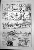 Antique Old Print Adventures Pariah Introduced Sportsman Friend Major 1890 19th