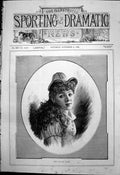 Original Old Antique Print Portrait Miss Attalie Claire 1890 19th