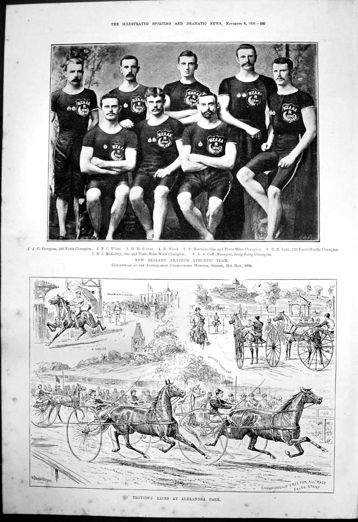 Old New Zealand Amateur Athletic Team Trotting Races Alexandra Pk 189 Victorian