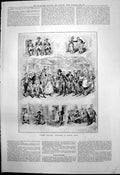 Original Old Antique Print Robert Macaire Burlesque Kirkee India 1890 Victorian