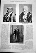 Old Lord Mayor London Alderman Savory Sheriff W Farmer A Harris 1890 Victorian